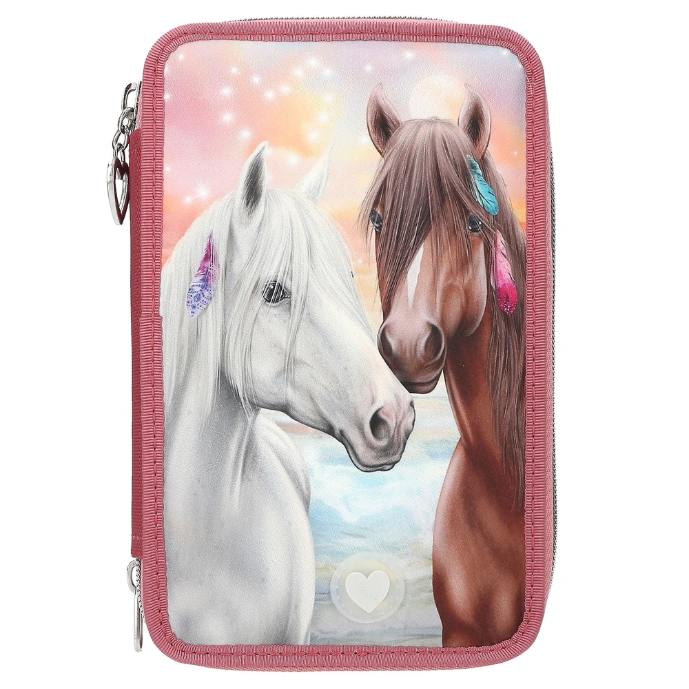 Miss Melody 3 Fach Federtasche mit LED Licht – Bild 6