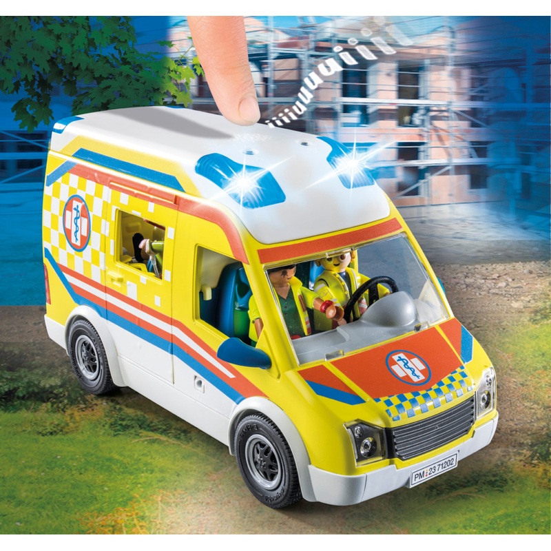 PLAYMOBIL City Life 71202 Rettungswagen mit Licht und Sound