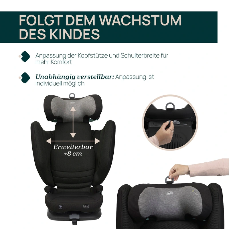 Chicco Fold & Go S Posh Mitwachsender Kindersitz schwarz – vue 17
