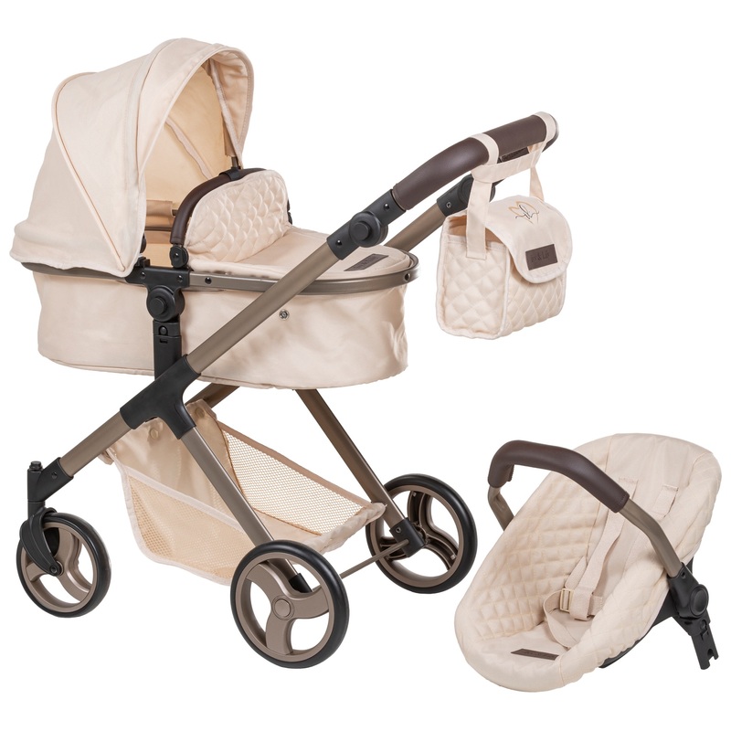 Ivy & Lily 3-in-1 Kinderwagen für Puppen creme